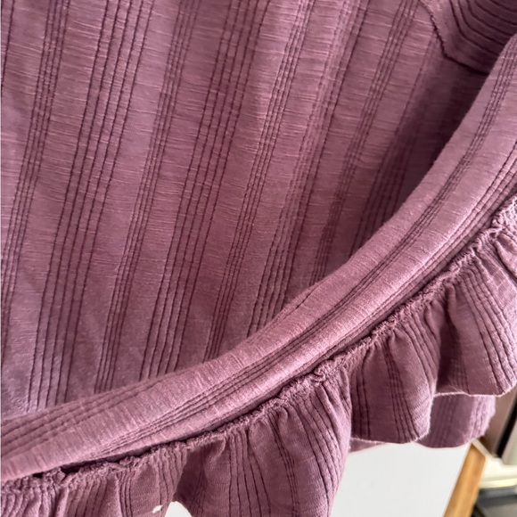 Women’s Pilcro Long Sleeve Textured V-Neck Top in Mauve - Picture 3 of 4